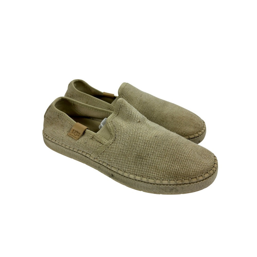 UGG Alameda Canvas Slip On Sneakers Tan Sand Neutral Coastal Shoes Womens 8